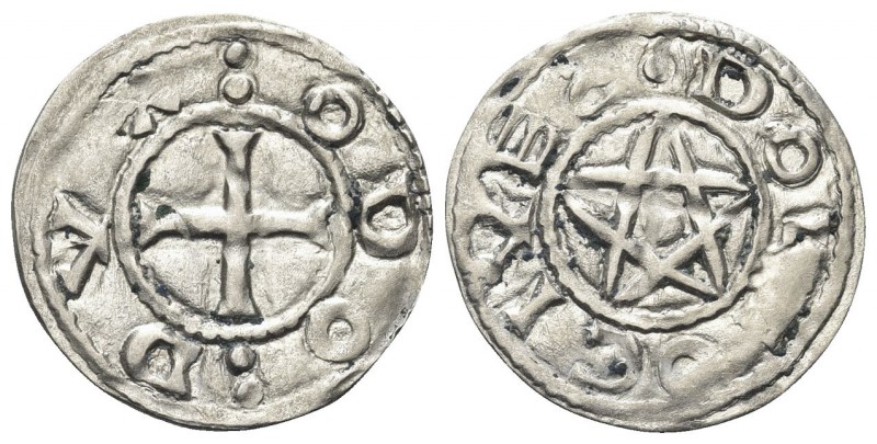 FRANCIA
Oddone I duca, 1012-1037. Denaro, zecca di Dèols.
Ag gr. 1,22
Dr. ODO...