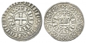 FRANCIA
Filippo IV Il Bello, 1285-1314. Maille Tierce à lo rond. 
Ag gr. 1,31
Dr. PHILIPPVS REX. Croce patente. Rv. TVRONVS (crescente) CIVIS. Cast...