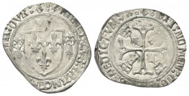 FRANCIA
Francesco I d’Angoulème, 1515-1547. Grand Blanc, zecca di Rennes.
Mi gr. 2,35
Dr. FRANCISCVS FRANCORVM REX BRITN DVX. Scudo coronato di Fra...