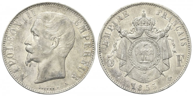 FRANCIA
Napoleone III Imperatore, 1852-1870. 5 Franchi 1855 A, zecca di Parigi....