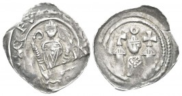 ISTRIA
Bertoldo di Merania, 1218-1251. Istria. Pfenning.
Ag gr. 1,11
Dr. [BERTO LDVS P]. Il patriarca mitrato, con pastorale. Rv. Anepigrafe. Il pa...