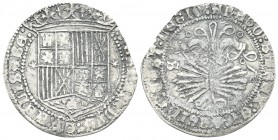 SPAGNA
Ferdinando II e Isabella, 1476-1516. Real, zecca di Siviglia.
Ag gr. 2,75
Dr. FERNANDVS o ET o H ELISABE. Scudo coronato. Rv. Fascio di frec...