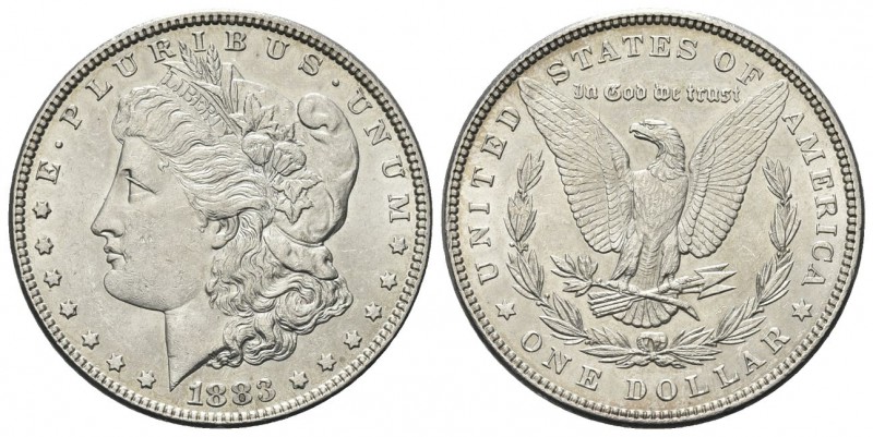 USA
Federazione. Dollaro 1883.
Ag 
Dr. Testa muliebre diademata a s., con ber...