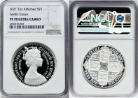 British Dependency. Elizabeth II silver Proof "Quartered Arms" 5 Pounds 2021 (2 oz) PR70 Ultra Cameo NGC, Commonwealth mint, KM-Unl. HID09801242017 © ...