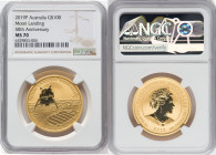 Elizabeth II gold "Moon Landing - 50th Anniversary" 100 Dollars (1 oz) 2019-P MS70 NGC, Perth mint. HID09801242017 © 2022 Heritage Auctions | All Righ...