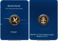 Elizabeth II gold Proof "Flamingos" 50 Dollars 1981-FM UNC, Franklin mint, KM86. Mintage: 2,050. Housed in original Franklin mint holder. HID098012420...