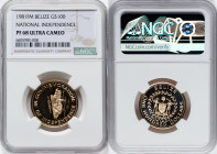 Elizabeth II gold Proof "Independence" 100 Dollars 1981 FM-(P) PR68 Ultra Cameo NGC, Franklin mint, KM68. Mintage: 1,401. HID09801242017 © 2022 Herita...