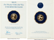 British Colony. Elizabeth II gold Proof "Royal Tern" 100 Dollars 1975-FM UNC, Franklin mint, KM7. First day of minting. Housed in Franklin mint issued...