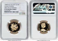 British Colony. Elizabeth II gold Proof "Ginger Thomas" 100 Dollars 1984-FM PR70 Ultra Cameo NGC, Franklin mint, KM39. First day of minting. HID098012...