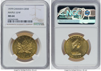Elizabeth II gold "Maple Leaf" 50 Dollars 1979 MS64 NGC, Royal Canadian mint, KM125.1. A clean example, displaying original color and few light marks....
