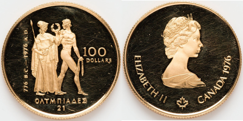 Elizabeth II gold Proof "Montreal Olympics" 100 Dollars 1976 UNC (Cleaned), Roya...