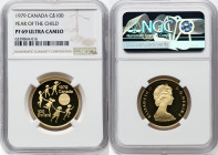 Elizabeth II gold Proof "Year of the Child" 100 Dollars 1979 PR69 Ultra Cameo NGC, Royal Canadian mint, KM126. International Year of the Child series....