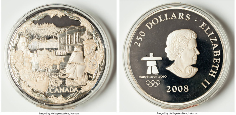 Elizabeth II silver Proof "Vancouver Olympics" 250 Dollars 2008 UNC, KM833. Mint...