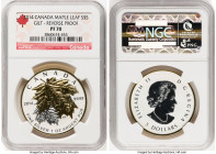 Elizabeth II 5-Piece gilt silver "Maple Leaf" Reverse Proof Set 2014 PR70 NGC, 1) 5 Dollars (1 oz) 2) 4 Dollars (1/2 oz) 3) 3 Dollars (1/4 oz) 4) 2 Do...