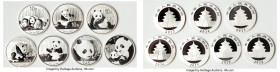 People's Republic 7-Piece Lot of Uncertified silver Panda 10 Yuan UNC, Running from dates 2013-2019. Sold as is, no returns. HID09801242017 © 2022 Her...