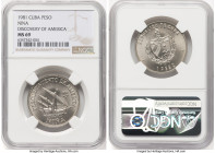 Republic 3-Piece "Discovery of America" Peso Set 1981 NGC, 1) "Nina" Peso - MS69 2) "Pinta" Peso - MS67 3) "Santa Maria" Peso - MS66 Havana mint. HID0...