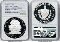 Republic silver Proof "Death of Ernesto Che Guevara - 25th Anniversary" 20 Pesos 1992 PR69 Ultra Cameo NGC, Havana mint, KM532. One of 4 graded Top Po...