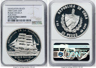 Republic silver Proof "Training Ship - Galatea" 20 Pesos 2000 PR67 Ultra Cameo NGC, Havana mint, cf. KM679 (20 Pesos unlisted). Navigation Relics seri...