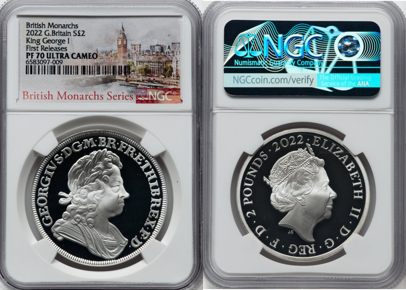 Elizabeth II silver Proof "King George I" 2 Pounds (1 oz) 2022 PR70 Ultra Cameo ...