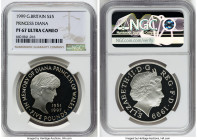 Elizabeth II silver Proof "Princess Diana Memorial" 5 Pounds 1999 PR67 Ultra Cameo NGC, KM997a. Accompanied by original case of issue and COA. HID0980...