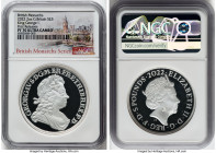 Elizabeth II silver Proof "King George I" 5 Pounds (2 oz) 2022 PR70 Ultra Cameo NGC, Limited Edition Presentation Mintage: 750. British Monarchs serie...