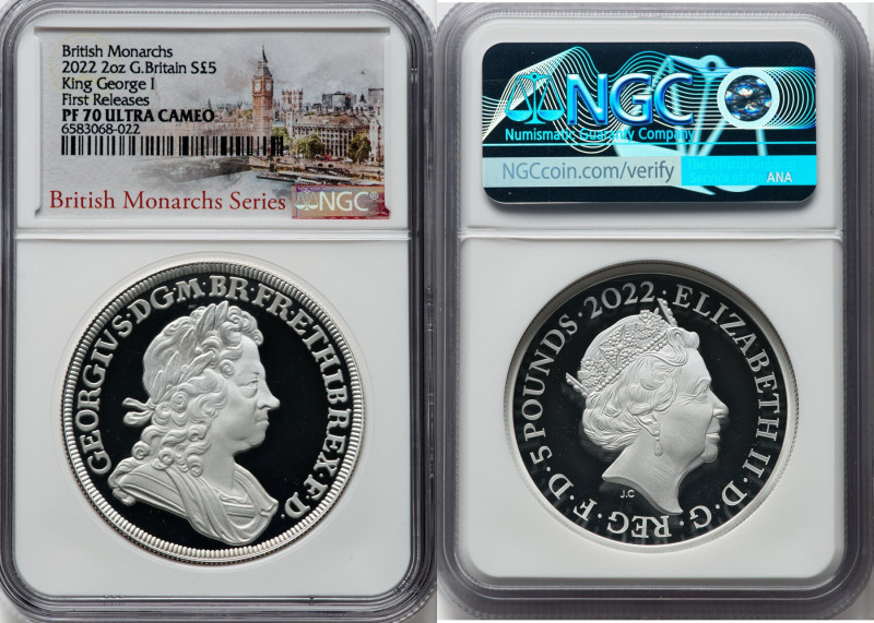 Elizabeth II silver Proof "King George I" 5 Pounds (2 oz) 2022 PR70 Ultra Cameo ...