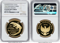 Republic gold Proof "Komodo Dragon" 100000 Rupiah 1974 PR68 Ultra Cameo NGC, KM41. Conservation series. HID09801242017 © 2022 Heritage Auctions | All ...