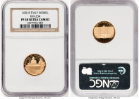 Republic gold Proof "Palace of Caserta - 250th Anniversary" 50000 Lire 2001-R PR68 Ultra Cameo NGC, KM234. HID09801242017 © 2022 Heritage Auctions | A...