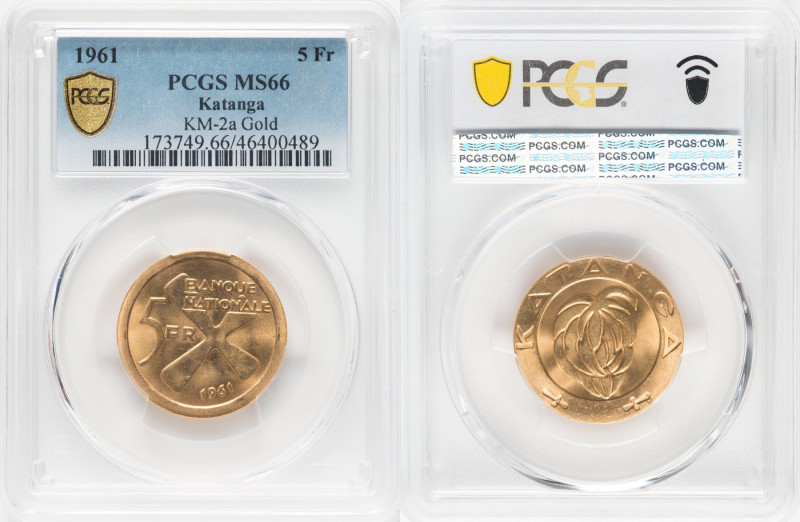 Republic gold 5 Francs 1961 MS66 PCGS, KM-2a. HID09801242017 © 2022 Heritage Auc...