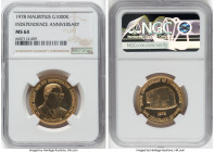 Elizabeth II gold "10th Anniversary of Independence" 1000 Rupees 1978 MS64 NGC, KM45. Accompanied by original case of issue. HID09801242017 © 2022 Her...