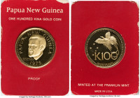 Republic gold Proof "Independence" 100 Kina 1975-FM UNC, Franklin mint, KM9. Housed in original Franklin mint holder. HID09801242017 © 2022 Heritage A...