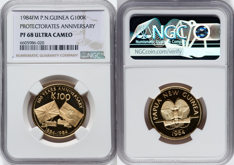 Republic gold Proof "Founding of British and German Protectorates - 100th Annive...