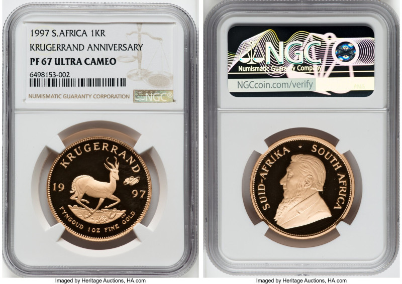 Republic 4-Piece Certified gold "Krugerrand Anniversary" Proof Set 1997 NGC, 1) ...