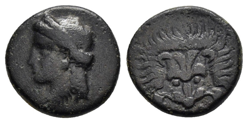 IONIA.Samos.(Circa 408-380 BC).Ae.

Obv : Head of Hera left.

Rev : ΣΑ.
Facing s...