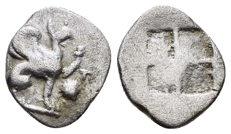 IONIA. Teos.(Circa 478-449 BC).Trihemiobol

Obv : T.
Griffin seated right, raise...