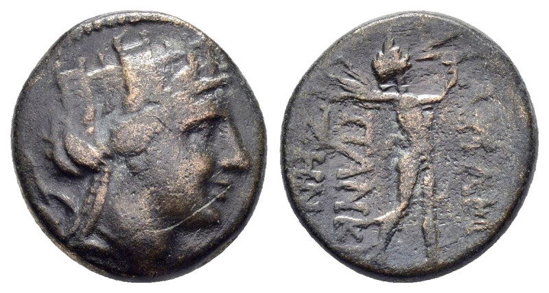 PHRYGIA. Apameia.(Circa 88-40 BC).Ae.

Obv : Turreted head of Artemis-Tyche righ...