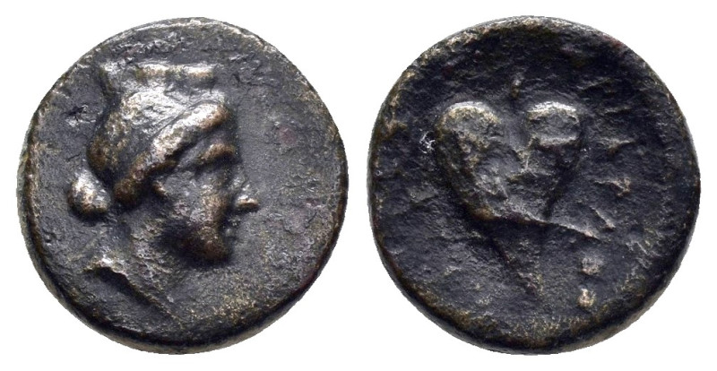 KINGS of CAPPADOCIA. Ariarathes III (230 - 220 BC). Ae. Tyana. /////

Obv: Head ...