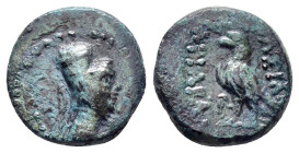 KINGS of CAPPADOCIA.Ariarathes VI Epiphanes Philopator.(130-115/114 BC).Ae.

Obv : Diademed and draped bust right, wearing tiara; on left monogram,

R...