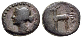 KINGS of CAPPADOCIA. Ariarathes X Eusebes Philadelphos (42-36 BC). Ae. 

Obv : Draped bust of Artemis left.

Rev : ΒΑΣΙΛΕΩΣ / ΑΡΙΑΡΑΘ.
Stag standing l...