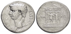 IONIA. Ephesus. Claudius.(41-54).Cistophorus.

Obv : TI CLAVD CAES AVG.
Bare head left.

Rev : DIAN - EPHE.
Tetrastyle temple, with decorated pediment...