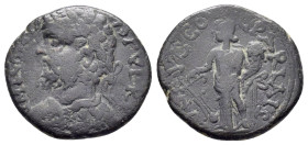 PISIDIA. Parlais. Septimius Severus.(193-211).Ae.

Obv :
Draped, cuirassed and laureate bust right.

Rev :
Tyche standing left, holding rudder and cor...