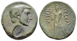 CILICIA.Uncertain mint. Augustus.(27 BC-14 AD) Ae. 

Obv : PRINCEPS FELIX.
Bare head of Augustus, r.

Rev : VE TER / COLONIA / IVLIA II VIR.
Athena, s...