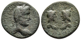 CILICIA. Flaviopolis. Antoninus Pius (138-161). Ae. 

Obv : AVT KAI TI AI A.P ANTONIN CEB.
Laureate and draped bust of Antoninus Pius right.

Rev : 
D...
