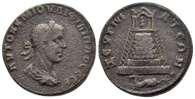 COMMAGENE.Zeugma.Philip I.(244-249).Ae.

Obv : ΑΥΤΟΚ Κ Μ ΙΟΥΛΙ ΦΙΛΙΠΠΟϹ ϹƐΒ.
Laureate, draped and cuirassed bust to right.

Rev : ΖƐΥΓΜΑΤƐΩΝ.
Temple w...