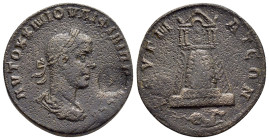 COMMAGENE.Zeugma.Philip I.(244-249).Ae.

Obv : ΑΥΤΟΚ Κ Μ ΙΟΥΛΙ ΦΙΛΙΠΠΟϹ ϹƐΒ.
Laureate, draped and cuirassed bust to right.

Rev : ΖƐΥΓΜΑΤƐΩΝ.
Temple w...