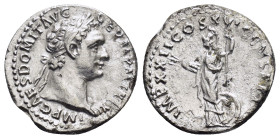 DOMITIAN (81-96).Rome.Denarius. 

Obv : IMP CAES DOMIT AVG GERM P M TR P XII.
Laureate head right.

Rev : IMP XXII COS XVI CENS P P P.
Minerva standin...