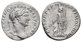TRAJAN (98-117).Rome.Denarius. 

Obv : IMP TRAIANO AVG GER DAC P M TR P.
Laureate bust right, slight drapery on left shoulder.

Rev : COS V P P S P Q ...