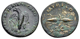 HADRIAN.(117-138).Rome.Quadrans.

Obv : IMP CAESAR TRAIAN HADRIANVS AVG.
Eagle standing left, head right.

Rev : P M TR P COS III P P S - C.
Winged th...