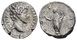 MARCUS AURELIUS (Caesar, 139-161).Rome.Denarius. 

Obv : AVRELIVS CAESAR AVG PII F.
Bare head right, wearing slight beard.

Rev : COS II.
Honos standi...