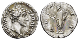 MARCUS AURELIUS (Caesar, 139-161).Rome.Denarius.

Obv : AVRELIVS CAESAR AVG PII F.
Bareheaded bust right, with slight drapery.

Rev : COS II.
Honos st...
